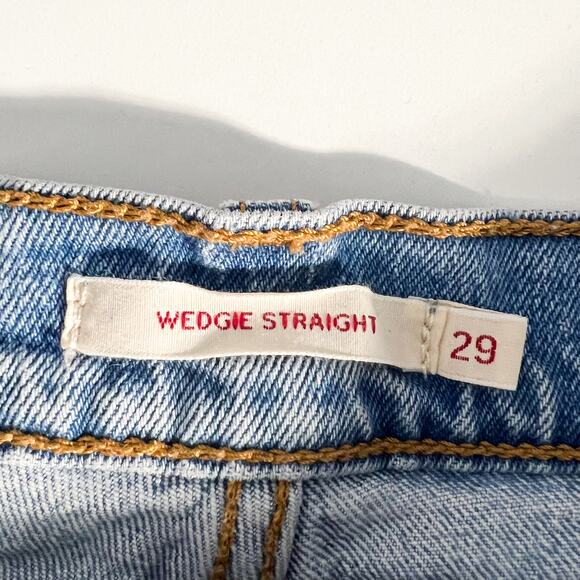 Levi's Wedgie Straight Jeans Womens 29 Button Fly Short Stretch Ankle Premium - Picture 5 of 10